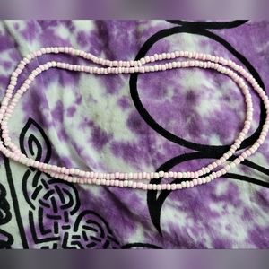 Pink and white waist beads